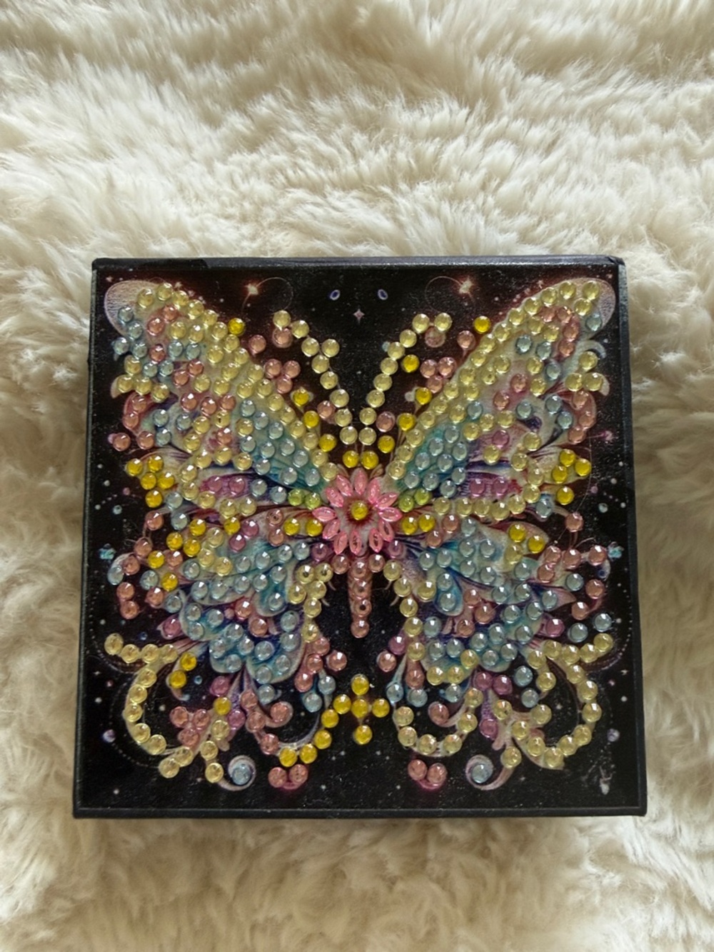 Bejeweled Butterfly Wall Art - Pastel Gem Mosaic paper holder
